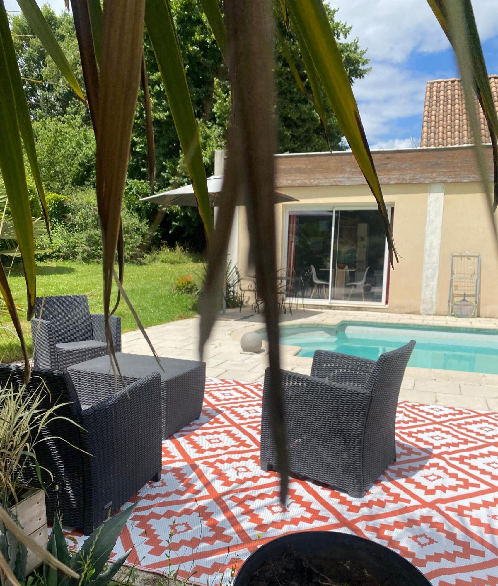 Logement 2/4 pers-piscine-25mn rocade bordeaux Baron  Extérieur photo