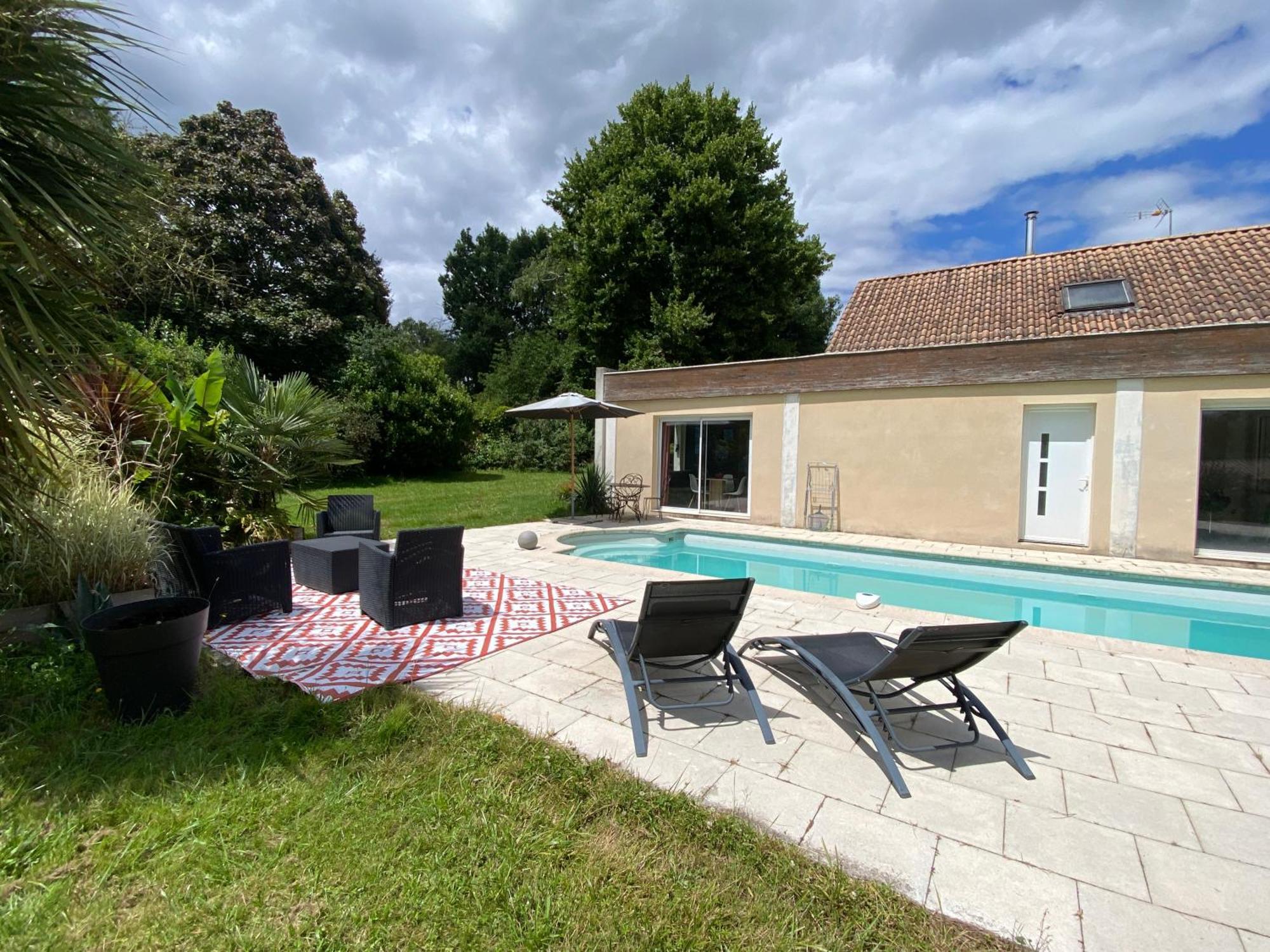 Logement 2/4 pers-piscine-25mn rocade bordeaux Baron  Extérieur photo